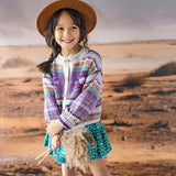 Purple & Beige Knit Sweater - Western Style (Button Up for Kids Sizes) > Souris Mini (Baby to Kids)