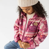 Pink Patterned Fleece Jacket > Souris Mini (Baby to Youth)