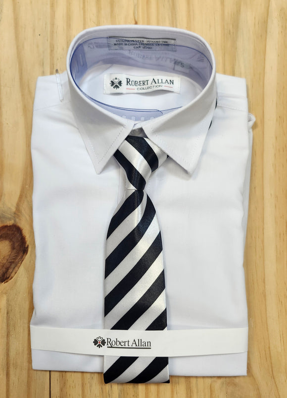 Robert Allan Dress Shirt w/ Tie > White