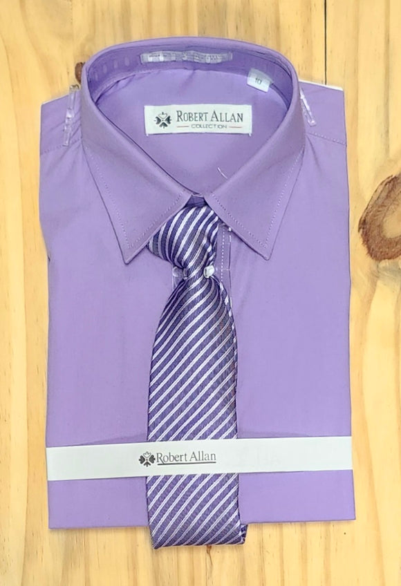 Robert Allan Dress Shirt w/ Tie > Lavender size 10 only