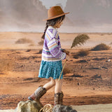 Purple & Beige Knit Sweater - Western Style (Button Up for Kids Sizes) > Souris Mini (Baby to Kids)