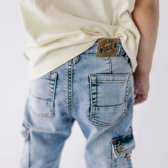 'Washed Out Look' Denim Jog Pants > Souris Mini