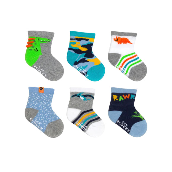Robeez > Dinosaur 6 pack Infant-Toddler Socks