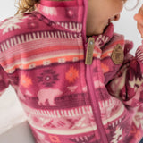 Pink Patterned Fleece Jacket > Souris Mini (Baby to Youth)