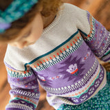 Purple & Beige Knit Sweater - Western Style (Button Up for Kids Sizes) > Souris Mini (Baby to Kids)