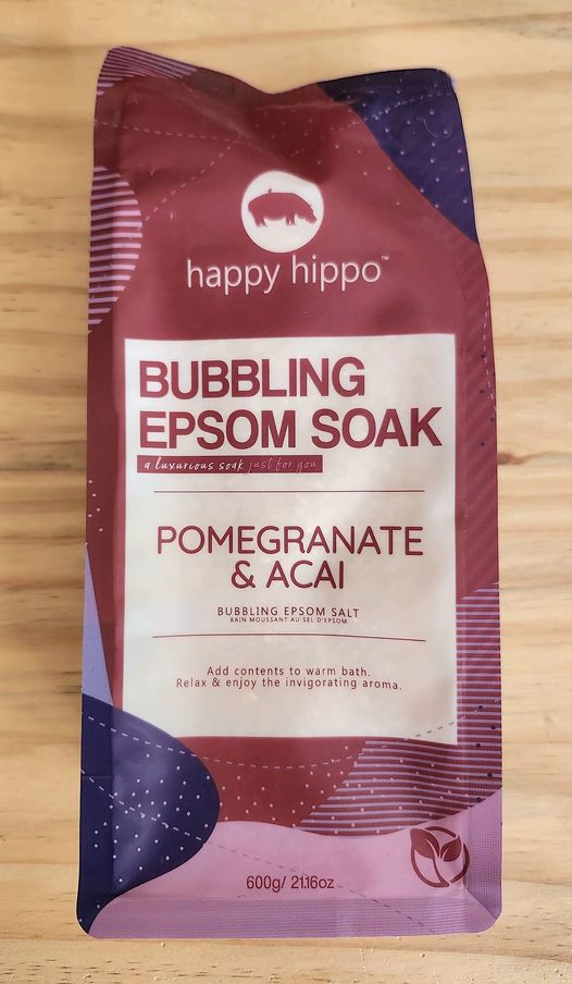 Pomegranate & Acai Bubbling Epsom Soak 600g > Happy Hippo