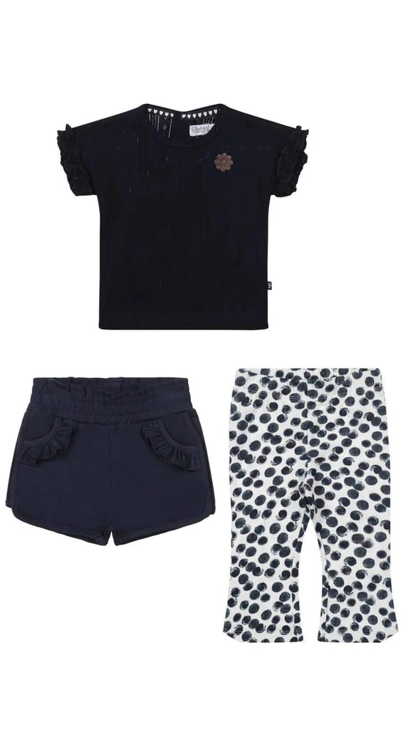 Navy T-shirt, Shorts and Leggings Set > Dirkje
