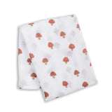 'Mushroom' Cotton Muslin Swaddle Blanket > Lulujo 40x40"