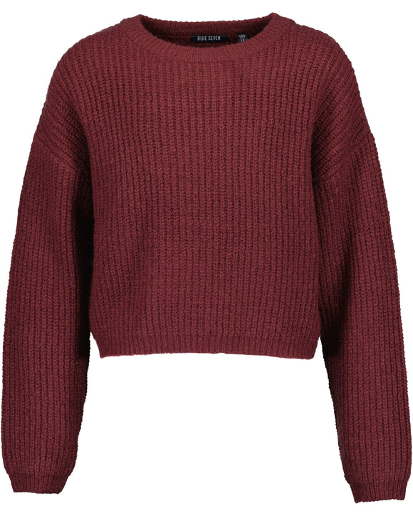 Maroon Knit Crew Neck Sweater > Blue Seven - Kitzberg