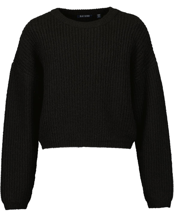Black Knit Crew Neck Sweater > Blue Seven - Kitzberg
