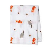'Forest Friends' Cotton Muslin Swaddle Blanket > Lulujo 47x47"