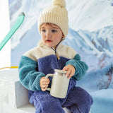 Blue Colour-Block Sherpa One-Piece > Souris Mini (Baby-Toddler)