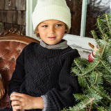 Black Cable Knit Sweater > Souris Mini (Baby to Big) (Boy & Girl)