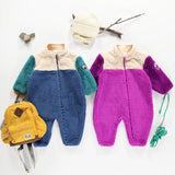 Blue Colour-Block Sherpa One-Piece > Souris Mini (Baby-Toddler)