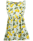 Lemons on Cream & Mint Striped Cotton Dress > Kitzberg