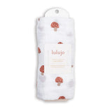 'Mushroom' Cotton Muslin Swaddle Blanket > Lulujo 40x40"