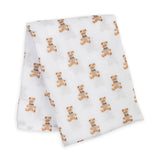 'Vintage Teddy Bear' Cotton Muslin Swaddle Blanket > Lulujo 40x40"