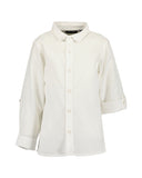 White Cotton-Linen Blend Button Up Shirt - Kitzberg