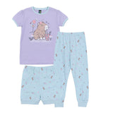 Capybara Three Piece Cotton Pajamas > Nano (with pants & shorts)
