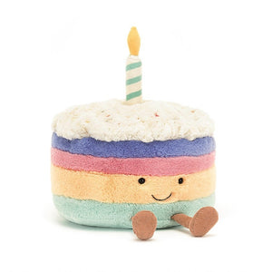 Jellycat® > Amuseable Rainbow Birthday Cake 8"