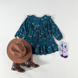 Turquoise Dress with Horses Print > Souris Mini (Baby-Youth)