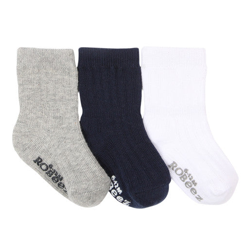 Robeez Boy's Classic 3 Pack Baby Socks > Variety of Basic Colour Packs in 12-24m