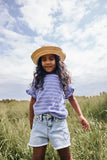 Periwinkle Striped T-shirt > DAILY SEVEN