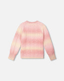 Pink Gradient Cable Knit Sweater > Deux Par Deux size 10 only
