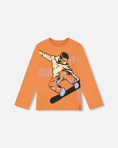 Burnt Orange Boarding T-shirt  > Deux Par Deux