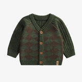 Deep Mossy Green Jacquard Knit Sweater > Souris Mini Baby-Toddler