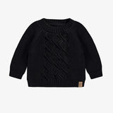 Black Cable Knit Sweater > Souris Mini (Baby to Big) (Boy & Girl)