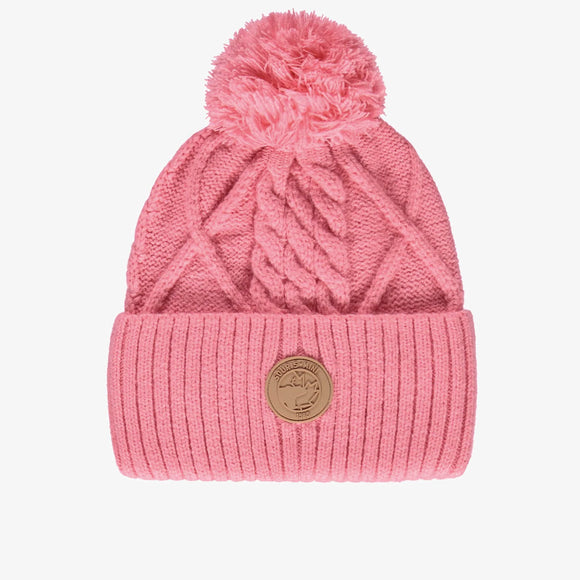 Pink Cable Knit Toque with PomPon > Souris Mini