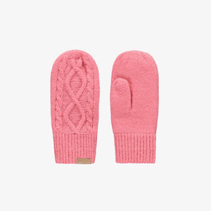 Pink Cable Knit MIttens > Souris Mini