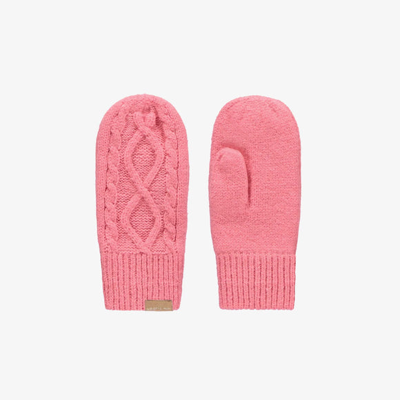 Pink Cable Knit MIttens > Souris Mini