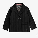 Black and White Striped Gabardine Jacket > Souris Mini (For Girls & Boys)