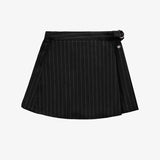 Black and White Stripe Gabardine Short-Skirt > Souris Mini