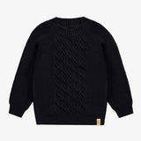 Black Cable Knit Sweater > Souris Mini (Baby to Big) (Boy & Girl)