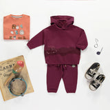 Burgundy Maroon French Cotton Hoodie > Souris Mini (Baby-Toddler)