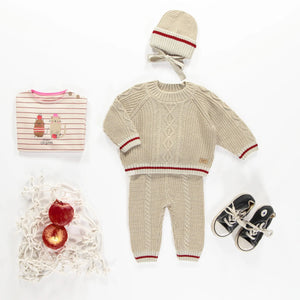 Beige Knitted Pants (Wool Sock Effect) > Souris Mini Baby-Toddler