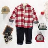 Red Plaid Flannel Shirt > Souris Mini (Baby to Big)