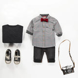 Black and White Micro Check Shirt > Souris Mini (Baby to Big)