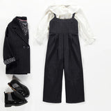 Black and White Striped Gabardine Jacket > Souris Mini (For Girls & Boys)