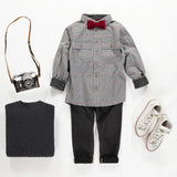 Black and White Micro Check Shirt > Souris Mini (Baby to Big)