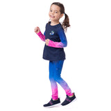 Ombre Pink-Purple Girl's Athletic Leggings  > Nano