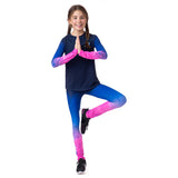 Ombre Pink-Purple Girl's Athletic Leggings  > Nano