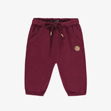 Maroon Relaxed Fit French Cotton Jog Pants > Souris Mini (Baby to Kid)