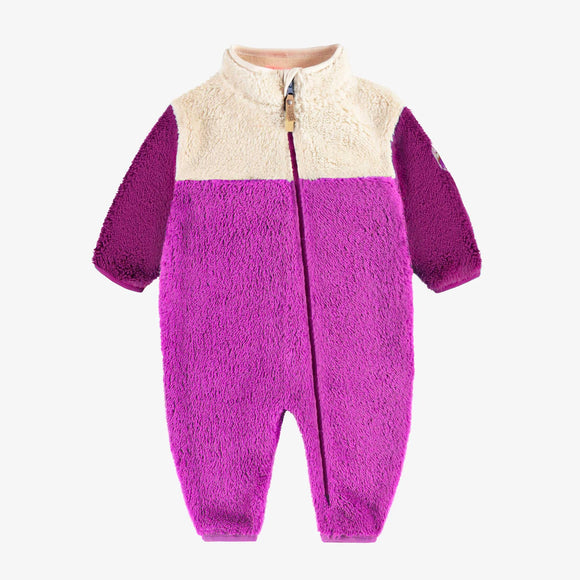 Purple Colour-Block Sherpa One-Piece > Souris Mini (Baby-Toddler)