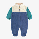 Blue Colour-Block Sherpa One-Piece > Souris Mini (Baby-Toddler)