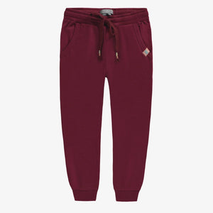 Maroon Relaxed Fit French Cotton Jog Pants > Souris Mini (Baby to Kid)