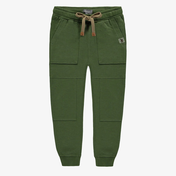 Green Relaxed Fit French Cotton Jog Pants > Souris Mini (Baby to Big)